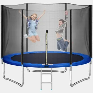 10 Feet Round Trampoline and Enclosure with spring kids bounce ring