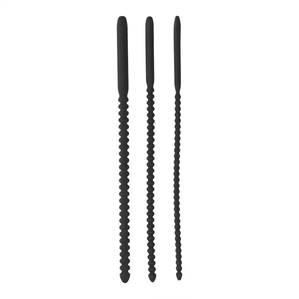 9.5-inch Shots Silicone Black Urethral Sound Set