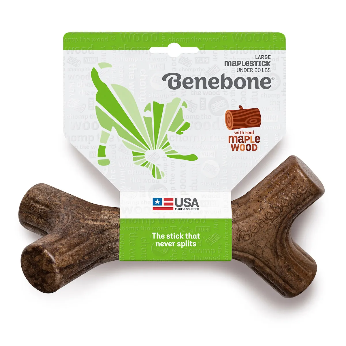 Benebone Maplestick Durable Dog Chew Toy, Real Maplewood