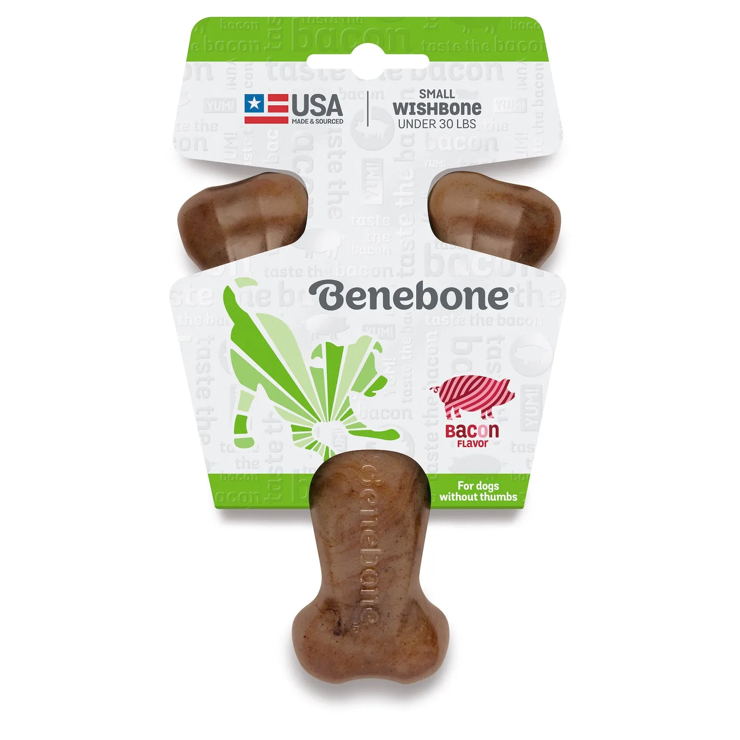 Benebone Puppy Wishbone Dog Chew Toy, Real Bacon