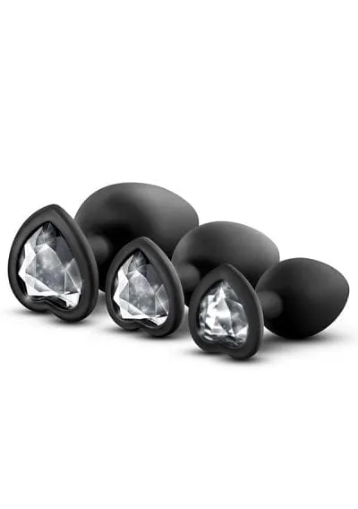 Blush Luxe Black With White Gems Bling Plugs Training Kit