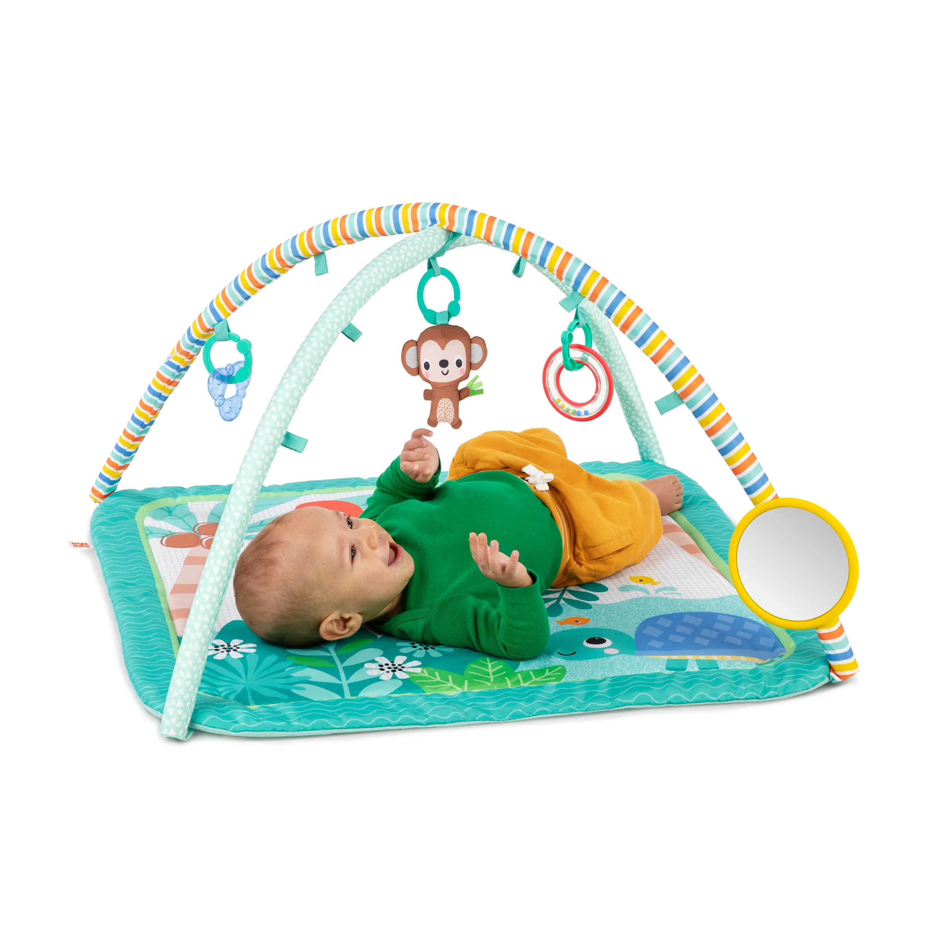 Bright Starts Palm Party Baby Activity Gym & Play Mat, Gender Neutral