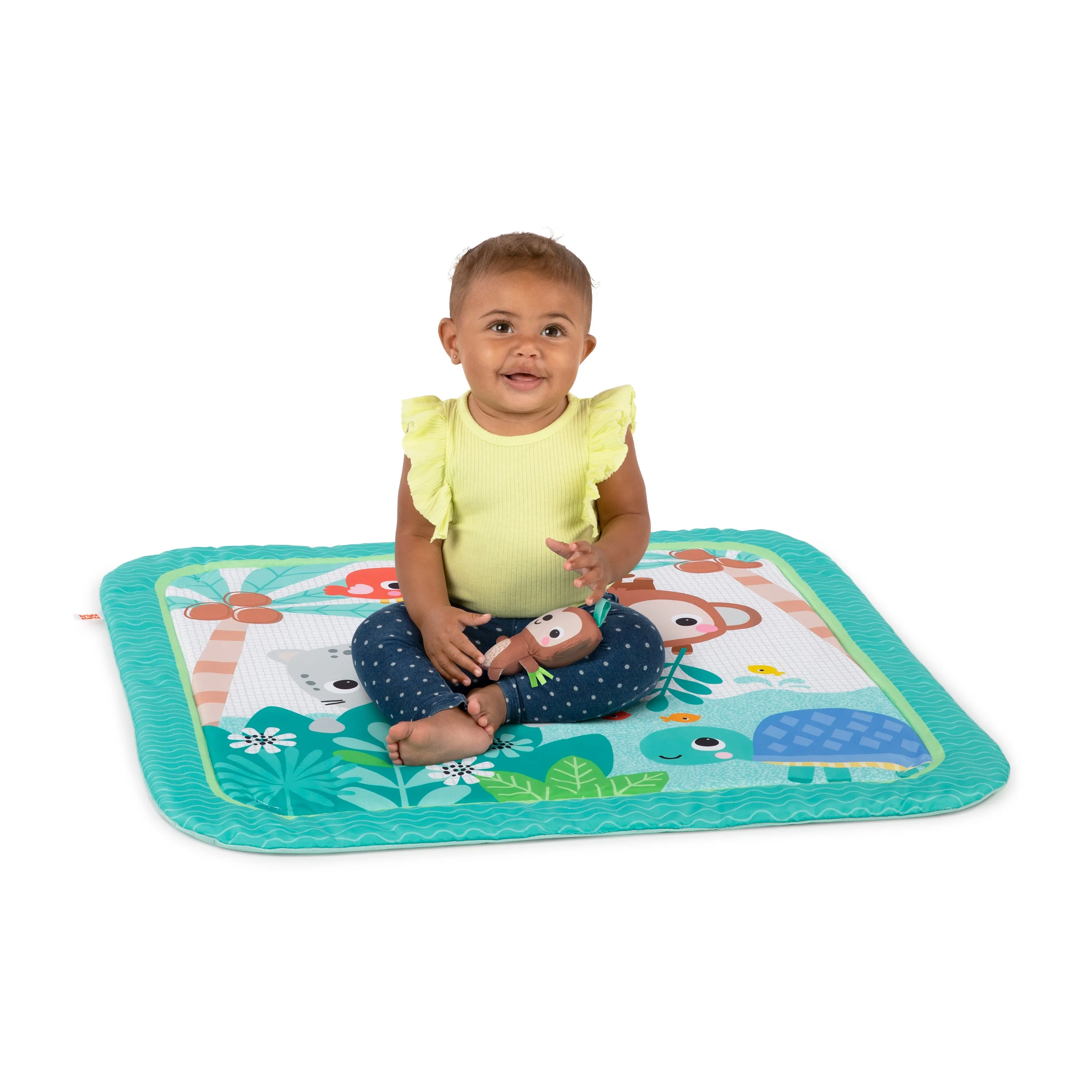 Bright Starts Palm Party Baby Activity Gym & Play Mat, Gender Neutral