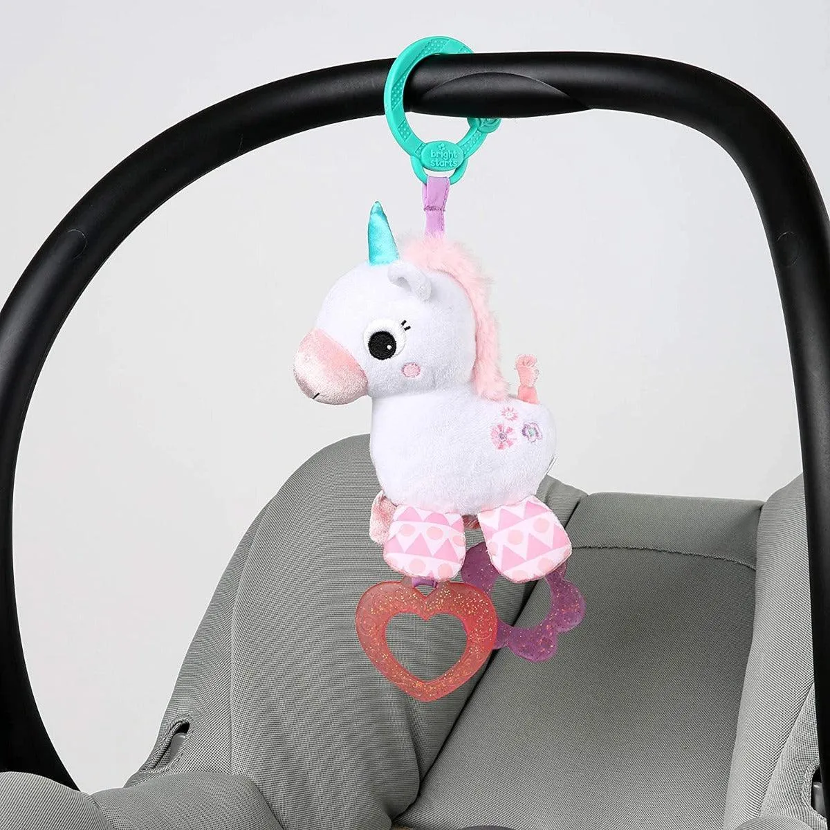 Bright Starts Sparkle & Shine Unicorn Rattle Baby Toy - Baby Pink