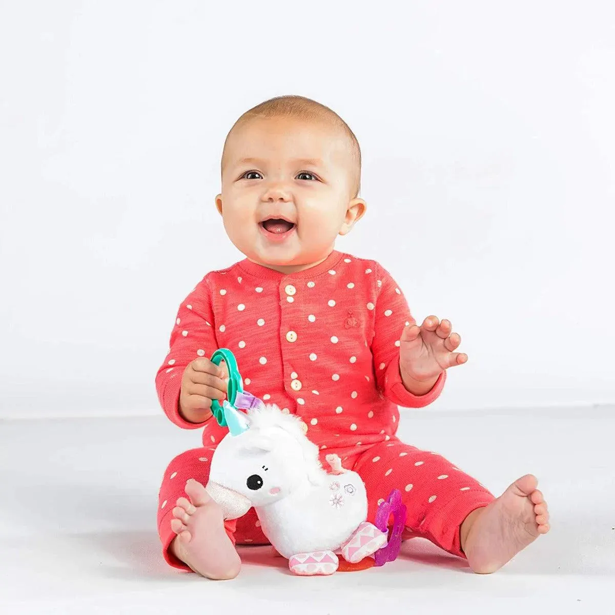 Bright Starts Sparkle & Shine Unicorn Rattle Baby Toy - Baby Pink