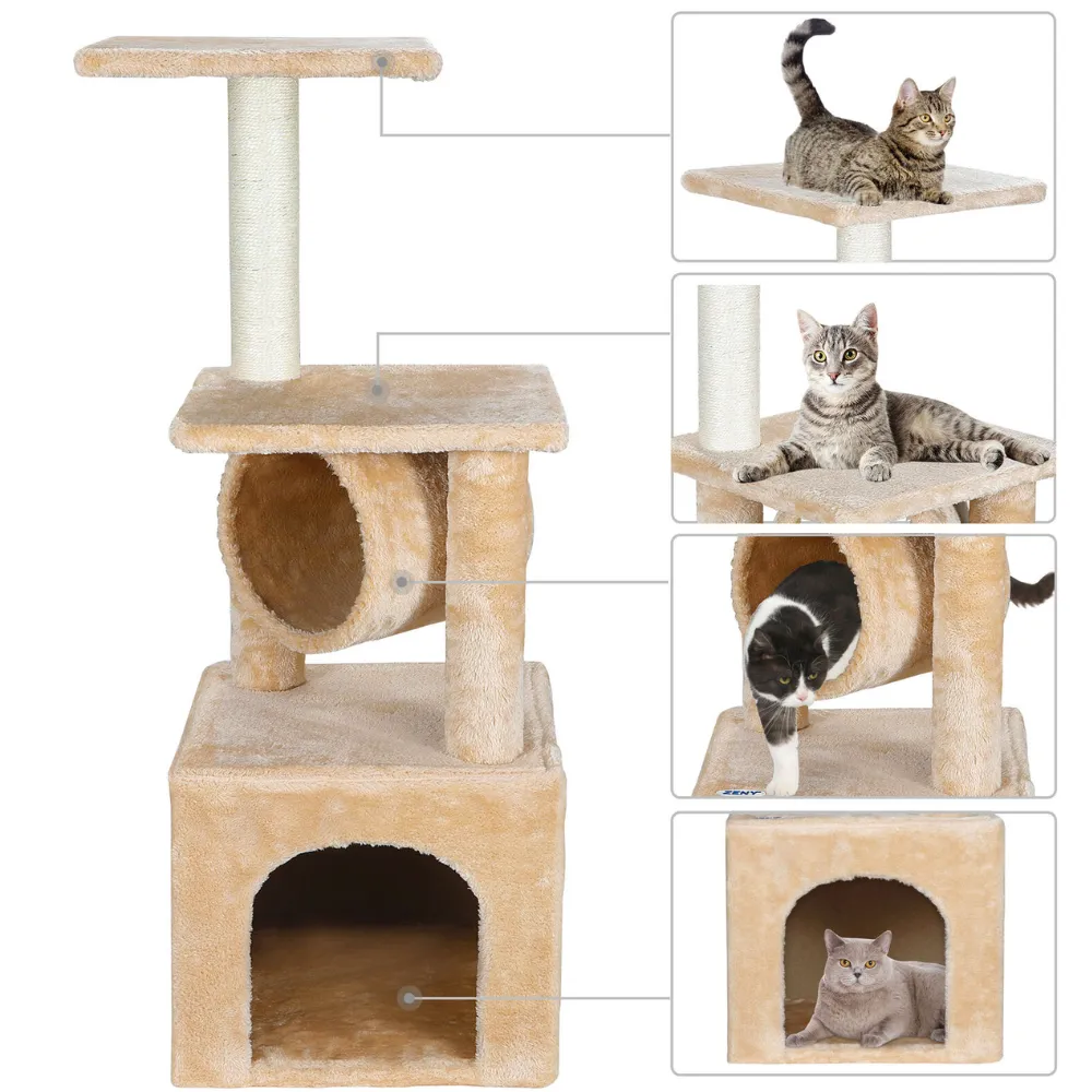 Cat Tree House Tower Scratching Bed Post