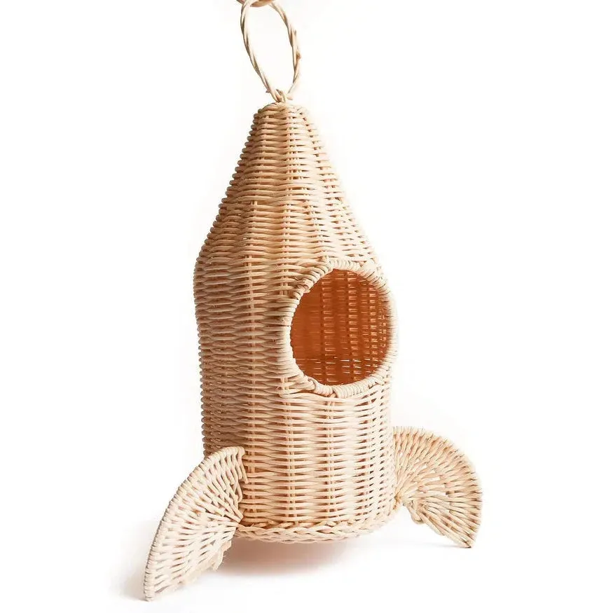 Coconeh Wicker Hanging Rocket Spaceship