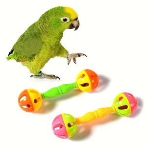 Colorful Bird Toys DualHeaded Rattle  Bell Ball Set