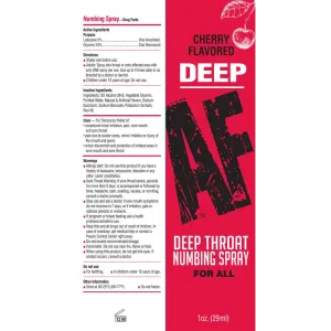 Deep AF Cherry Flavored Deep Throat Numbing Spray 1 oz.