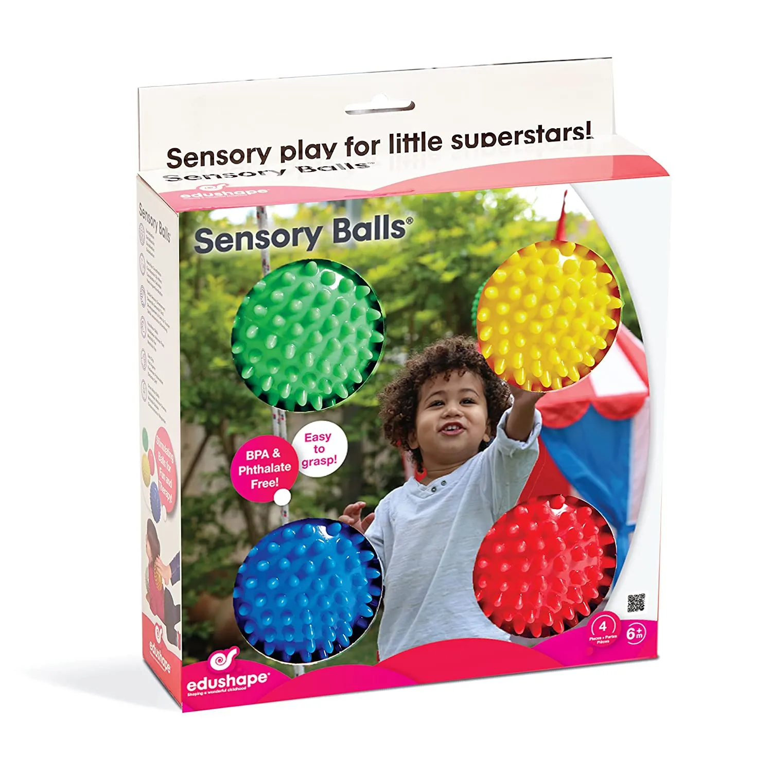 Edushape Sensory Balls, 4in Set of 4 Colors