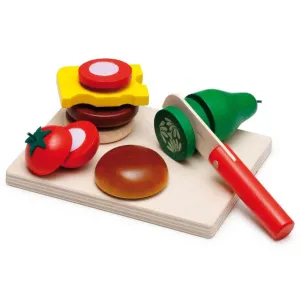 Erzi Cheeseburger Cutting Set Wooden Play Food