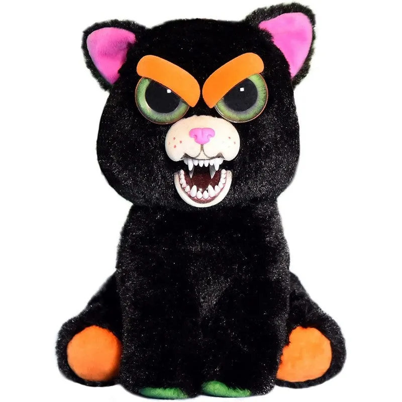 Feisty Pets Cranky Cathy Black and Purple Cat Plush Stuffed Toy