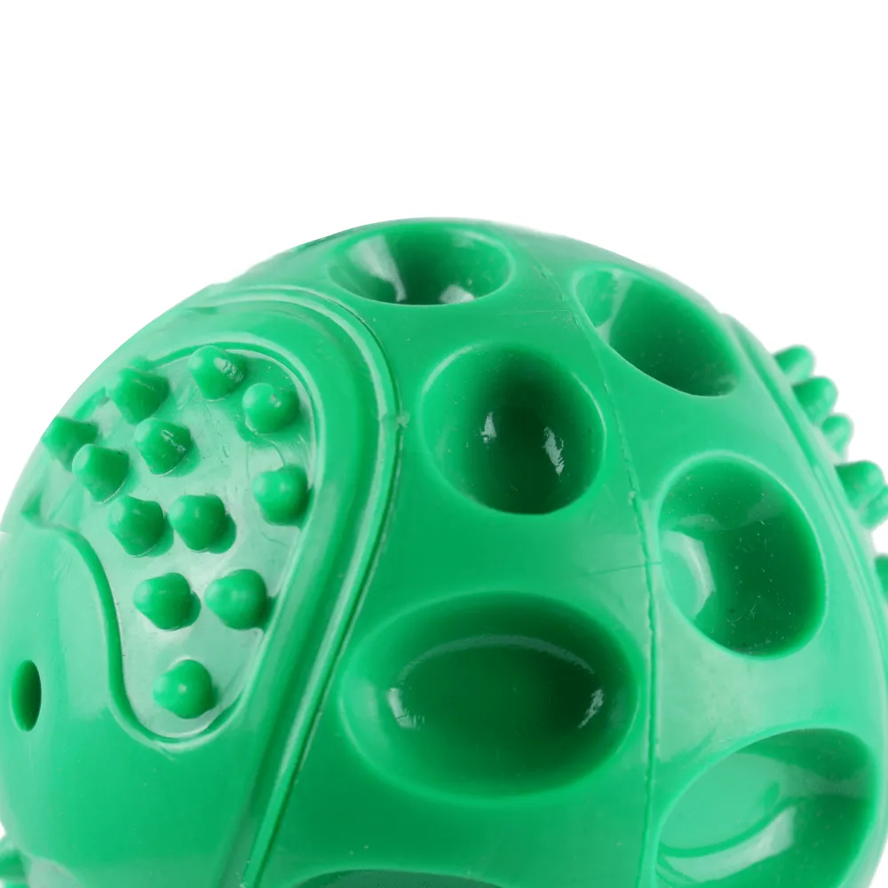 Goofy Tails Hard Squeaky Rubber Ball Toy for Dogs (Green)