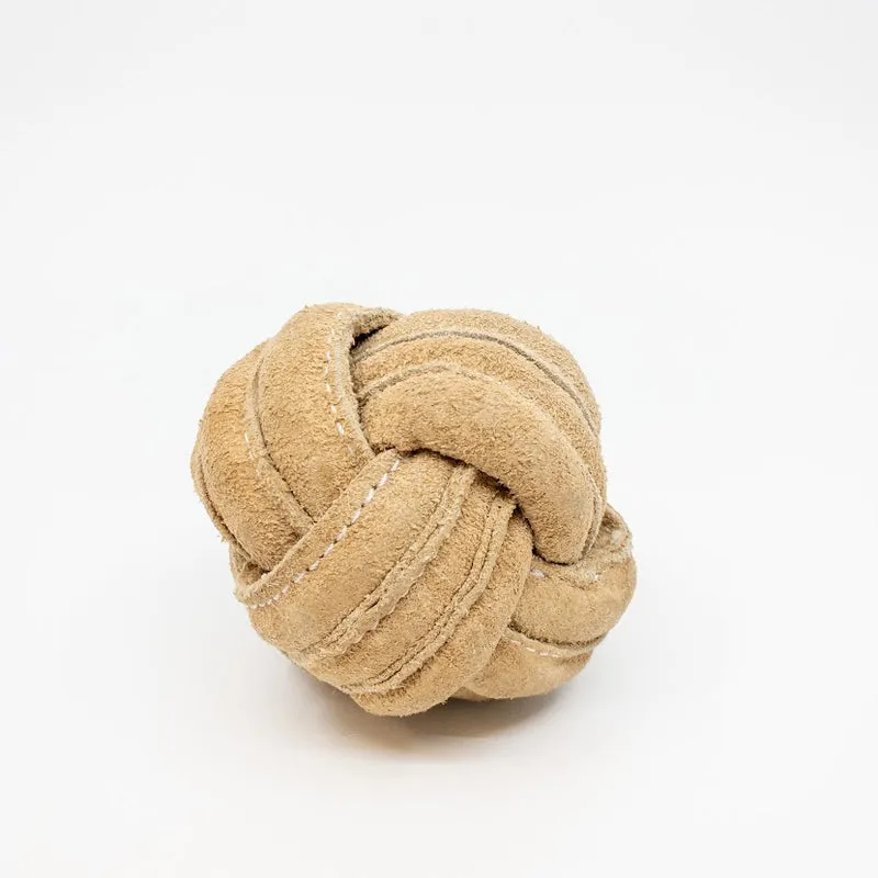 Huggle Hounds Natural Leather Knotted Ball