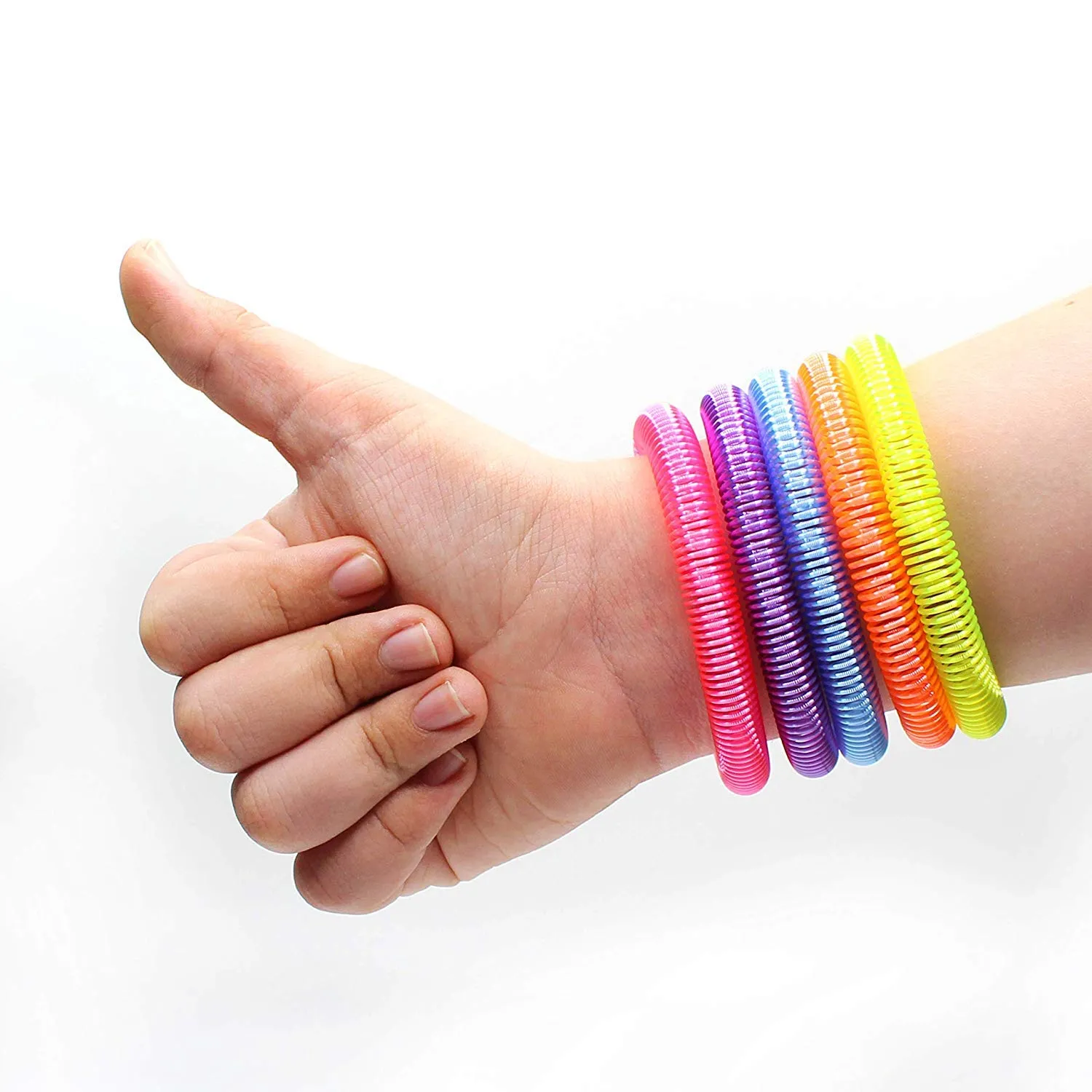 Kicko Neon Spring Bracelet - 12mm - Elastic Bracelet Pack of 12 - Fancy Wrist Bracelet