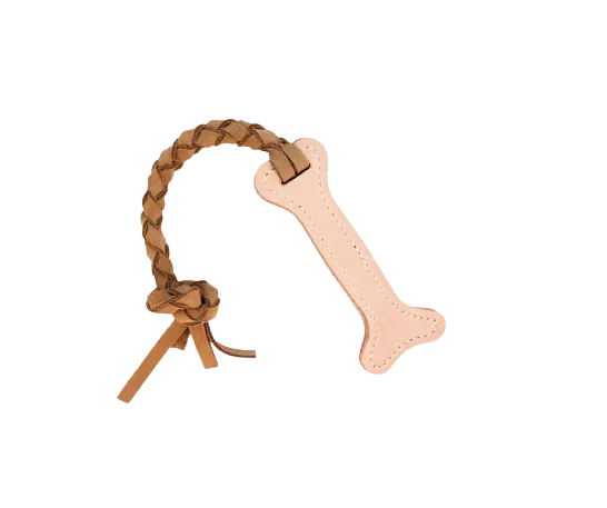 Leather Bone Tug Toy