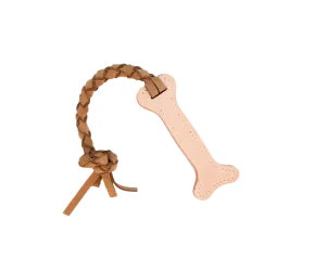 Leather Bone Tug Toy