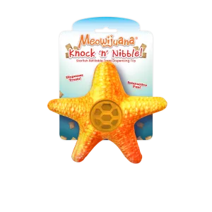 Meowijuana Knock 'n' Nibble Starfish - Refillable Treat Dispensing Cat Toy