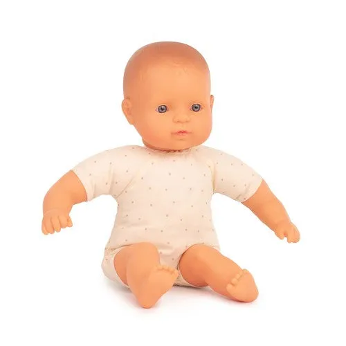 Miniland - Soft Bodied Doll with articulated head, Caucasian, 32 cm