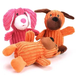 Monkey Bear Rabbit Soft Plush Squeaky Chew Toys for Small Medium Dogs