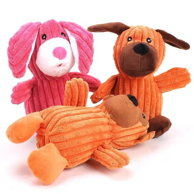 Monkey Bear Rabbit Soft Plush Squeaky Chew Toys for Small Medium Dogs