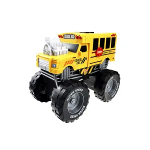 Monster Truck with Lights and Sounds, School Bus Vehicle Toy, for Boys and Girls Ages 3 