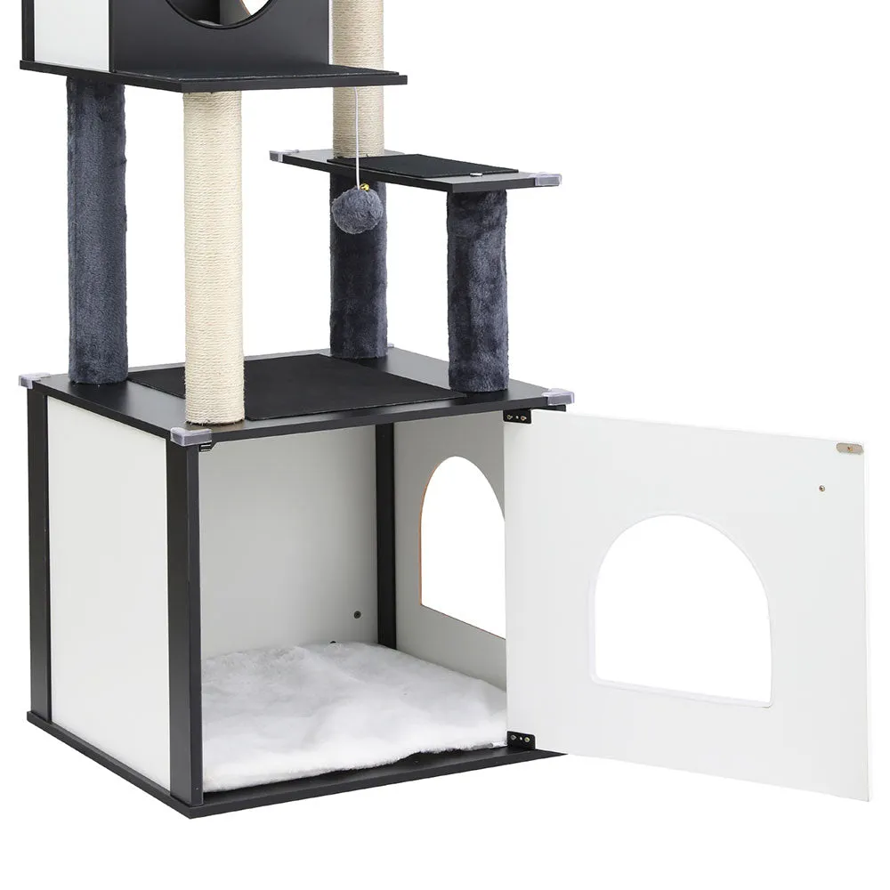 Multi-Tier Cat Tree Tower with Scratching Posts, Condo, Bed - i.Pet