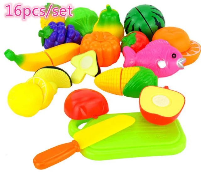 New Baby Toys DIY Plastic Kitchen Food Vegetable Fruit Cutting Toys Kids Pretend Play Educational Toy Cook Cosplay For Children