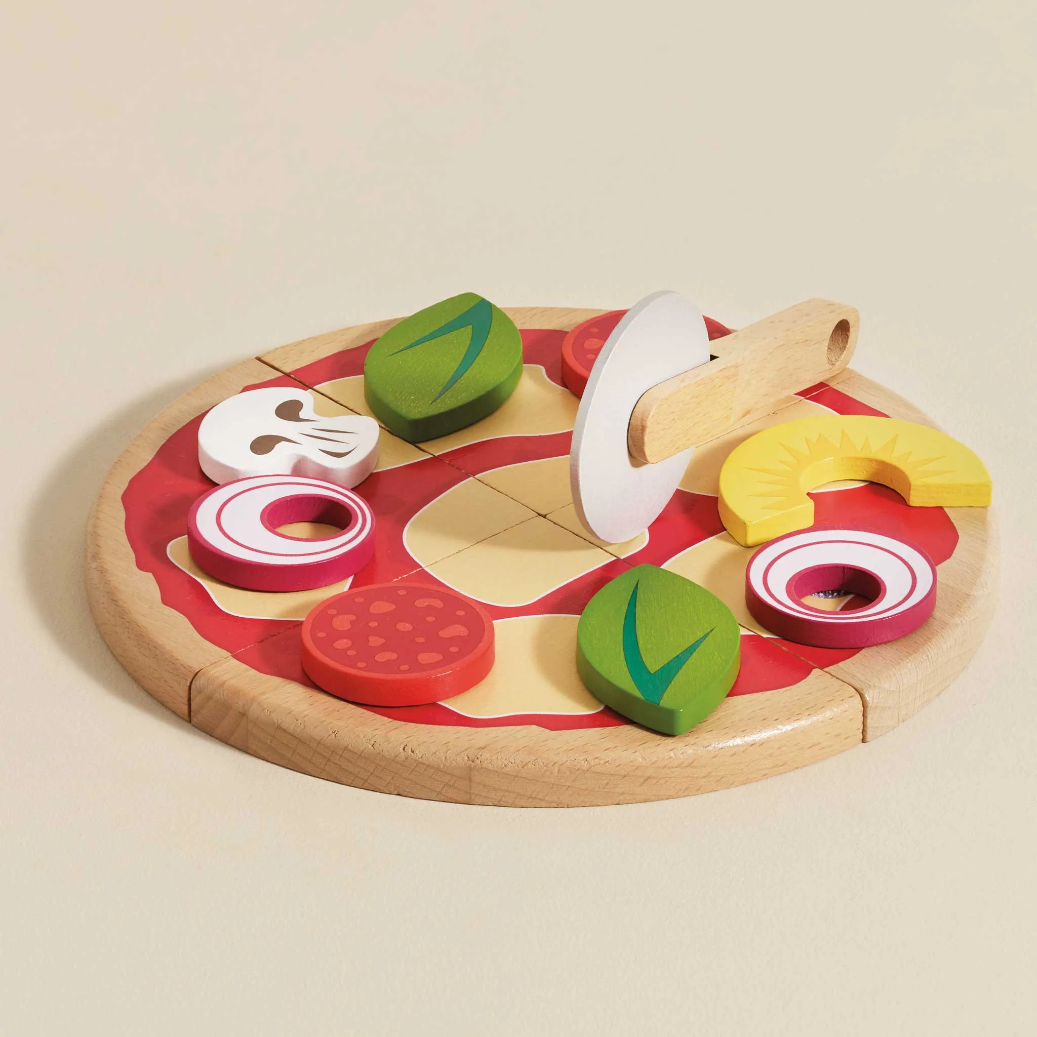 Pizza & Toppings with Slice Cutter