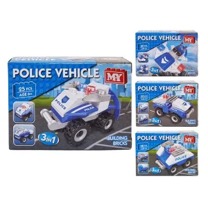 Police Vehicle Building Bricks Play Set