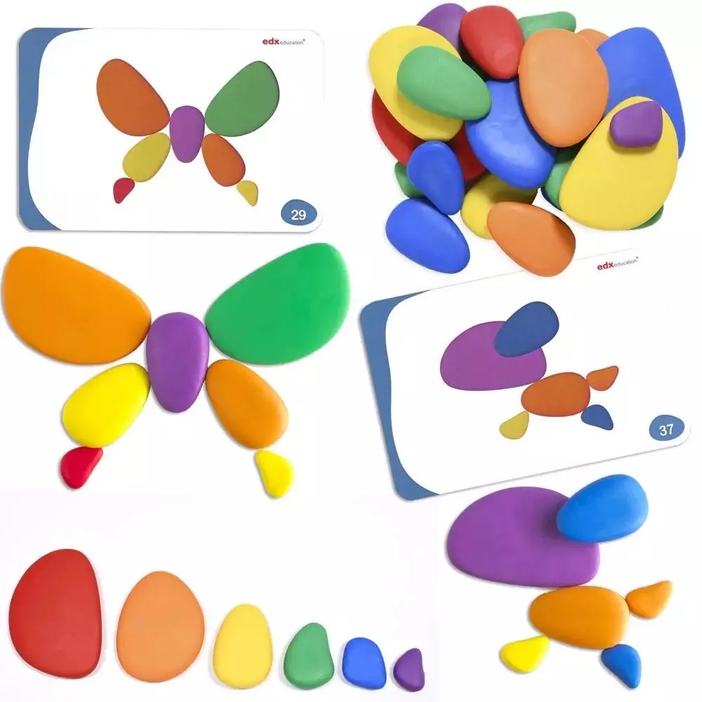 Rainbow Pebbles activity set with Cards - Open Ended Play Toys