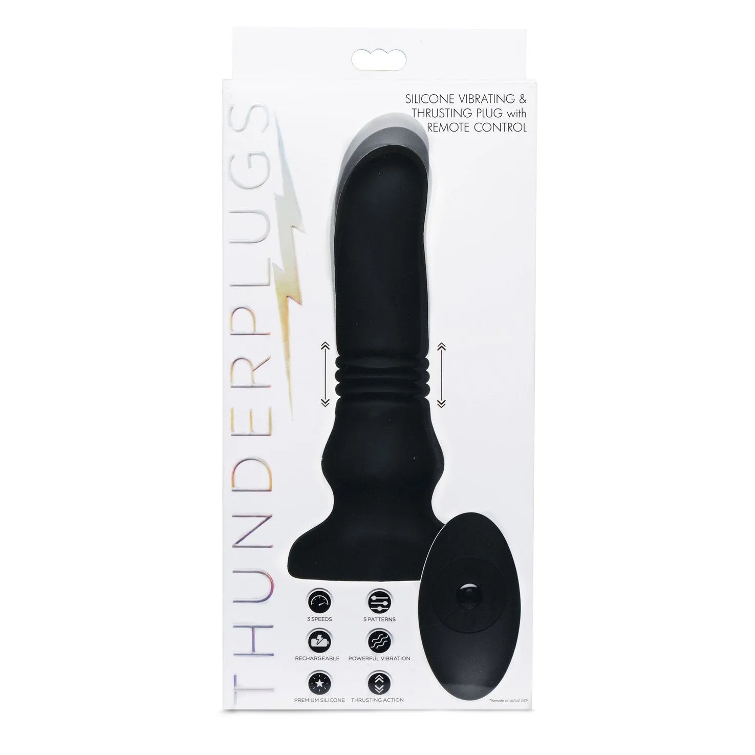 Silicone Vibrating And Thrusting Plug With Remote Control