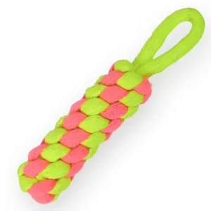 Skatrs Dummy Knotted Rope Chew Toy for Dogs and Cats (Pink/Green)