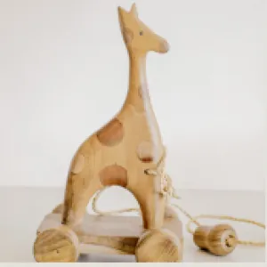 Wooden Push and Pull Along Wooden Giraffe